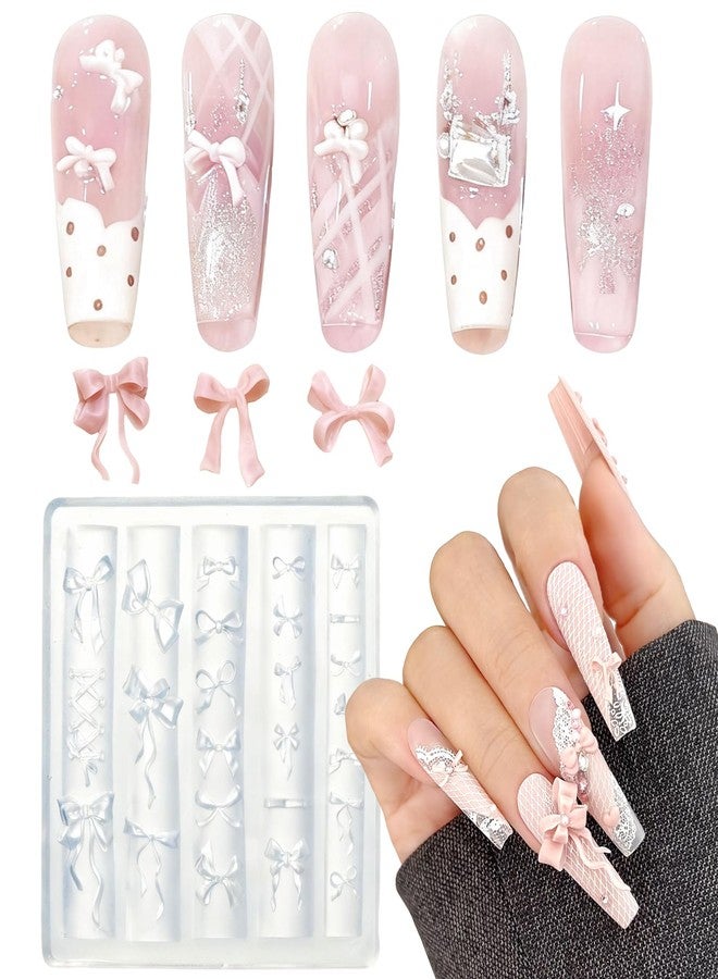 Biutee Bowknot Silicone Nail Molds, 3D Nail Molds for Nail Art, DIY Bow Charms Nail Molds 3D Sculpting Molding Gel Nail Desgin Nail Art Carved Mould for Resin Accessories DIY Nail Supplies - Image 5